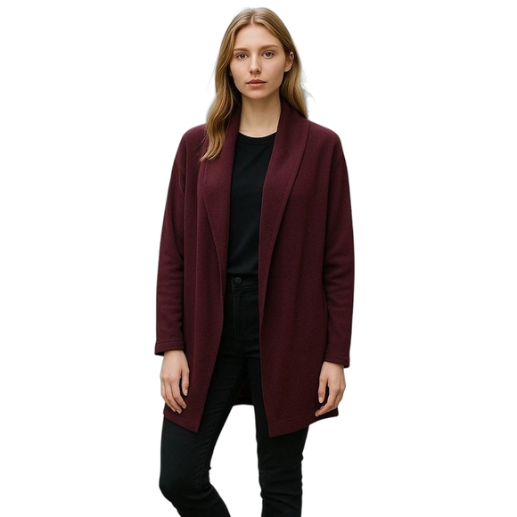 Anthropologie Drew Open Front Knit Cardigan Sweater Small Cozy Purple NWT - Picture 1 of 8